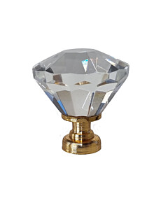 Möbelknopf Kristall 003 Transparent/Goldfarbig von Karan Beschläge