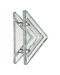 Kristall Massiv Glastürgriff-Paar | Dreiecksform | Bohrabstand 160 mm | Kristallglas klar von Schneider + Fichtel