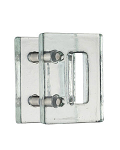Kristall Massiv Glastürgriff-Paar | Rechteckform | Bohrabstand 100 mm | Kristallglas klar von Schneider + Fichtel