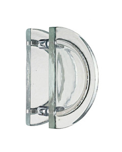 Kristall Massiv Glastürgriff-Paar | Halbkreisform | Bohrabstand 170 mm | Kristallglas klar von Schneider + Fichtel