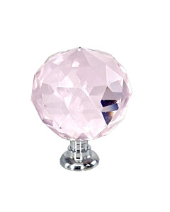 Möbelknopf Kristall 001 Pink/Chrom von Karan Beschläge