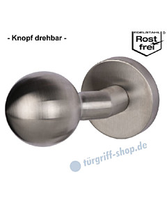 Kugelknopf gekröpft auf Sicherheitsrosette drehbar, Ø 50 mm, Edelstahl matt Südmetall