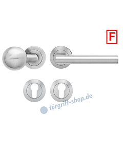 Madeira ER/FS45 Feuerschutz-Wechselgarnitur Knopf/Drücker PZ 9 mm Edelstahl matt Karcher Design