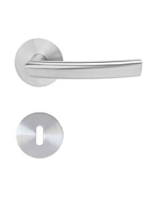 Matera Flat Round Rosettengarnitur Edelstahl matt von Griffwelt