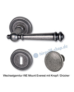 Mount Everest-R Wechselgarnitur PZ 8/72 mm Knopf/Drücker DIN Rechts Antik Iron Südmetall