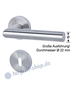 Nizza II-R Rosettengarnitur Drückerdurchmesser 22 mm, Edelstahl matt von Südmetall