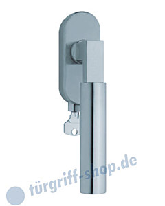 1016 (Bauhaus) Fenstergriff abschließbar, ovale Olive, Edelstahl o. PVD Messing-poliert Scoop