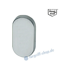 Ovalrosette blind (ohne Lochung), 31 x 62 mm, mit Unterkonstruktion, Edelstahl matt Südmetall