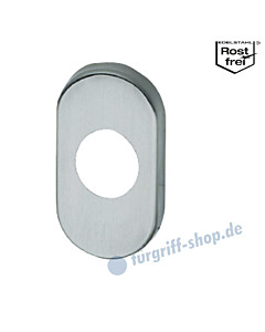 Ovalrosette mit Drückerlochung, 31 x 62 mm, mit Unterkonstruktion, Edelstahl matt Südmetall