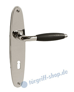 Parma Langschildgarnitur Nickel poliert / Holz Schwarz von Lienbacher