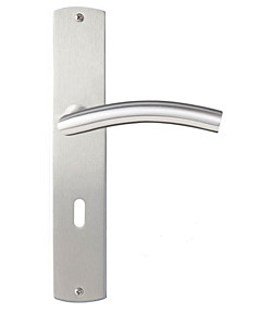 Pisa Langschildgarnitur Nickel matt/Edelstahl matt Griffwelt