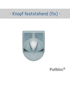 Türknopf gerade auf Quadratrosette | feststehend (fix) | Edelstahl matt Scoop