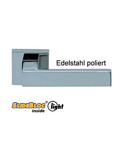 1005 Quadrat-Rosettengarnitur SlideBloc light Edelstahl poliert Edestar