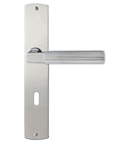Alessandria Langschildgarnitur Nickel matt/Edelstahl matt Griffwelt
