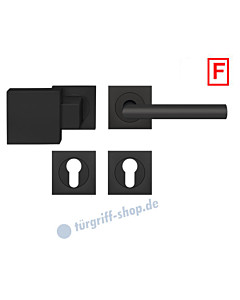 Rhodos ER/FS28Q Feuerschutz-Wechselgarnitur Knopf/Drücker PZ 9 mm Kosmos schwarz Karcher Design