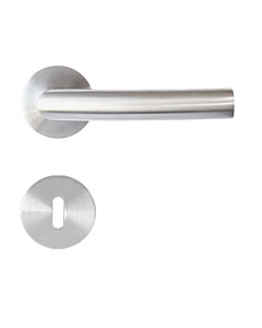 Salerno Flat Round Rosettengarnitur Edelstahl matt Griffwelt