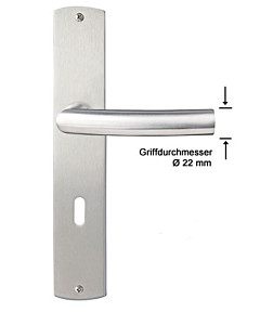 Salerno Langschildgarnitur Nickel matt/Edelstahl matt Griffwelt