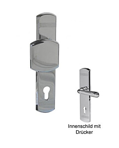 Scarlet LS Schutzgarnitur mit Griffplatte/Drücker PZ 8/72 mm Chrom von Südmetall