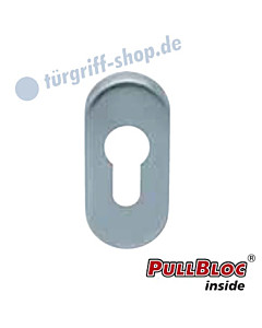 Schlüsselrosette einzeln PZ PullBloc oval 33x72mm Edelstahl-matt Scoop