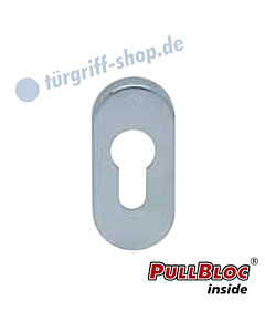 Schlüsselrosette einzeln PZ PullBloc oval 33x72mm Edelstahl-poliert Scoop