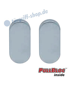 Schlüsselrosettenpaar blind PullBloc oval 33x72mm Edelstahl-poliert Scoop