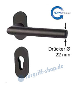 Galina II-R Schmalrahmen-Halbgarnitur oval für Haustüren GK4 Schwarzstahl-Optik von Südmetall