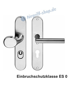 Schutzgarnitur T-Form nach ES0 Griffplatte/Drücker PZ 8/72 KZS Edelstahl matt von Edestar