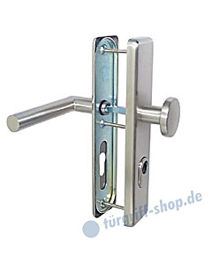 Schutzgarnitur eckig mit KZS Knopf / Drücker in T-Form 8/72 mm ES 0 Edelstahl von Edestar