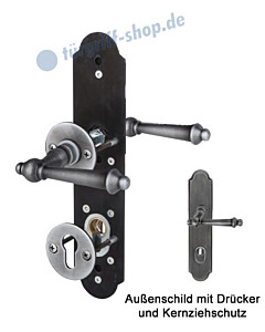 Sicura Seekirchen II-LS/R Schutzgarnitur KZS Drücker/Drücker Stahl geschwärzt-matt von Südmetall