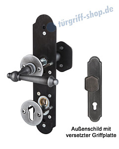 Sicura Seekirchen II-LS/R Schutzgarnitur Griffplatte/Drücker Stahl geschwärzt-matt von Südmetall
