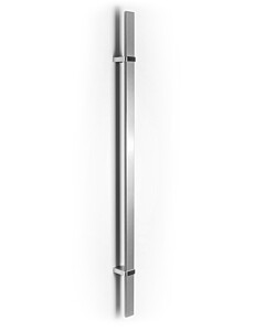 SSG-510 Stossgriff mit halbem Stangenquerschnitt, fester Bohrabstand, gerade Stützen Edelstahl matt von Werding
