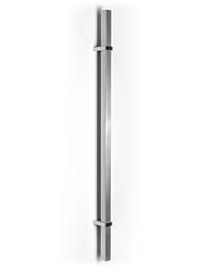 SSG-550 Stossgriff mit quadratischen Querschnitt, fester BA, diverse Längen, gerade Stützen Edelstahl matt von Werding