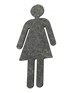 Toilettenpiktogramm Frau schwarz passiviert von Halcö