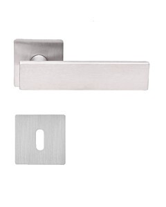 Varese Flat Square quadratische Rosettengarnitur Edelstahl matt von Griffwelt