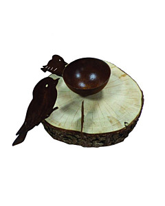 Vogeltränke Bayerwald | Metall gerostet | auf Baumscheibe | Ø 20 cm von Gartenambiente