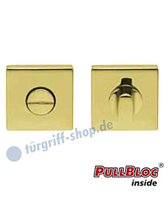 WC Rosettenpaar PullBloc quadratisch 55x55mm Messing poliert PVD Scoop