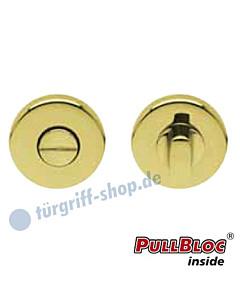 WC Rosettenpaar PullBloc rund Ø 54mm Messing poliert PVD Scoop