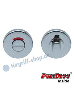 WC Rosettenpaar PullBloc rund mit rot/weiss-Anzeige | Ø 54mm Edelstahl poliert Scoop