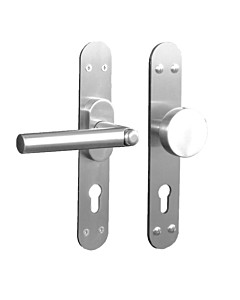Flinke Klinke® WET-G LS Langschild-Wechselgarnitur 8/72 mm Flachknopf/Drücker mit Kindersicherung Edelstahl matt