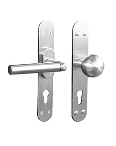 Flinke Klinke® WET-K LS Langschild-Wechselgarnitur 8/72 mm Kugelknopf/Drücker mit Kindersicherung Edelstahl matt