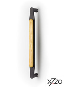 Stossgriff z17 mit gerader Befestigung, Länge 480 mm, BA 450 mm, 40x40 mm, Eiche / Stahl schwarz von x7zo