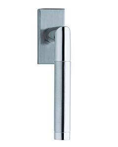 1174 (Chiara) Fenstergriff eckig Edelstahl matt/poliert Scoop