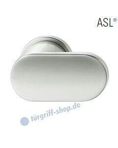 23-0859 Türknopf auf Rosette ASL® feststehend, ovaler flacher Knopf in Alu naturfarbig eloxiert FSB
