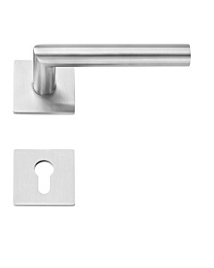 Quadratische Rosetten-Halbgarnitur 5906E/F, flächenbündig, PZ-Lochung, Edelstahl matt - Spitzer