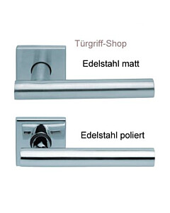 1074 (Roxy) FS Quadrat-Rosettengarnitur PullBloc Edelstahl Scoop