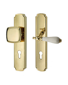 Schutzgarnitur Sandra 950-913 ES3 Messing / Porzellan weiß von Jatec