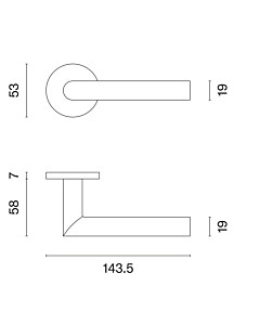 APRILE Türgriff ARABIS Nickel matt SLIM 7MM – BB / PZ / WC-Bad