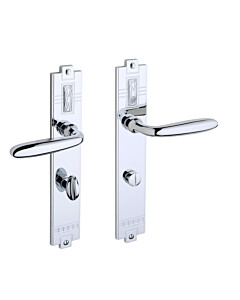 tecnoGRIFF Jugendstil Türbeschlag Charlotte Chrom poliert MPC – WC-Bad