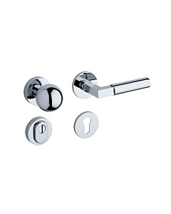 Bauhaus Sicherheits-Rosettengarnitur GRO SH 20-07 ZAMAK KZS MPC Chrom poliert für Wohnungs- und Hauseingangstüren