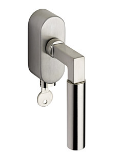 Bauhaus abschließbarer Fenstergriff GRO DK 20-07 ZAMAK ABS MMN/VAM Nickel matt / Edelstahl matt